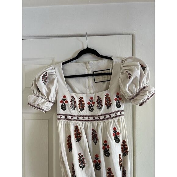 Agua by Agua Bendita Pistachio Dahlia Linen Maxi Dress in Size Small - Picture 4 of 14